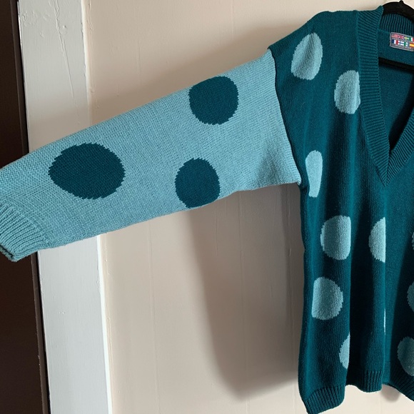 Vintage Paris Sport Club WW Oversized Polka Dot Pullover Sweater - Picture 4 of 8